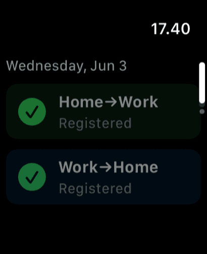 KørselsLog Apple Watch