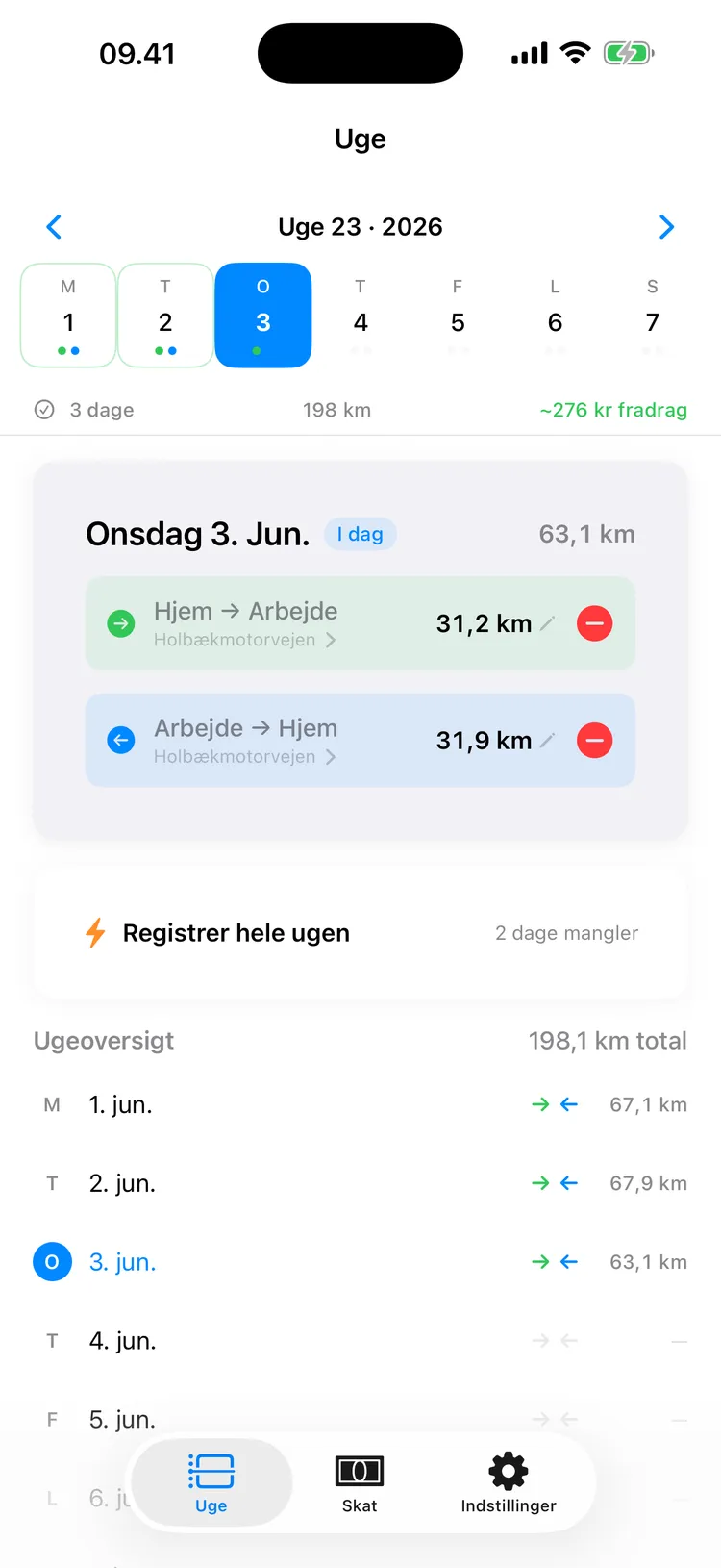 KørselsLog Skærmbilleder 1